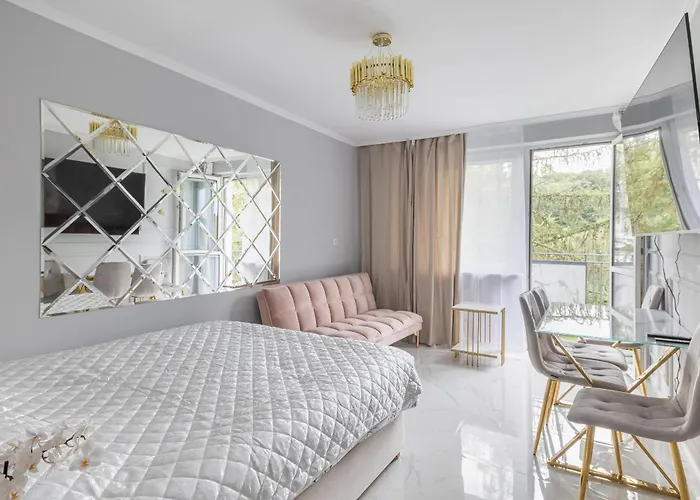 Gold Glamour Apartment Sopot Z Dwoma Sypialniami, Duzy Balkon